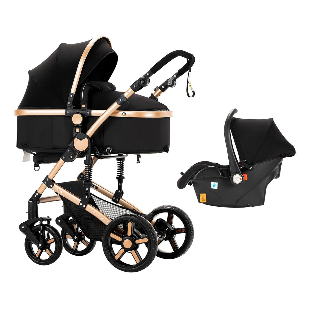 MoLi Kinderwagen 3 in 1, Kinderwagen mit Umkehrbarem Doppelschiebemodus, Buggy mit Grosser Bequemer