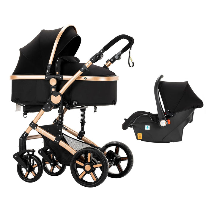 MoLi Kinderwagen 3 in 1, Kinderwagen mit Umkehrbarem Doppelschiebemodus, Buggy mit Grosser Bequemer