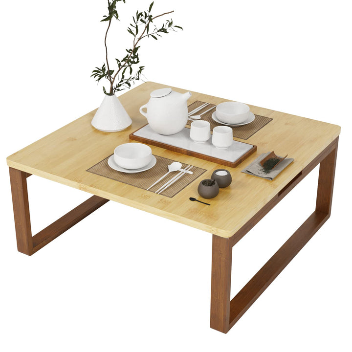 soges Klappbarer Couchtisch Kaffeetisch aus Bambus Faltbarer Kleiner Niedriger Tisch Kaffeetisch Jap