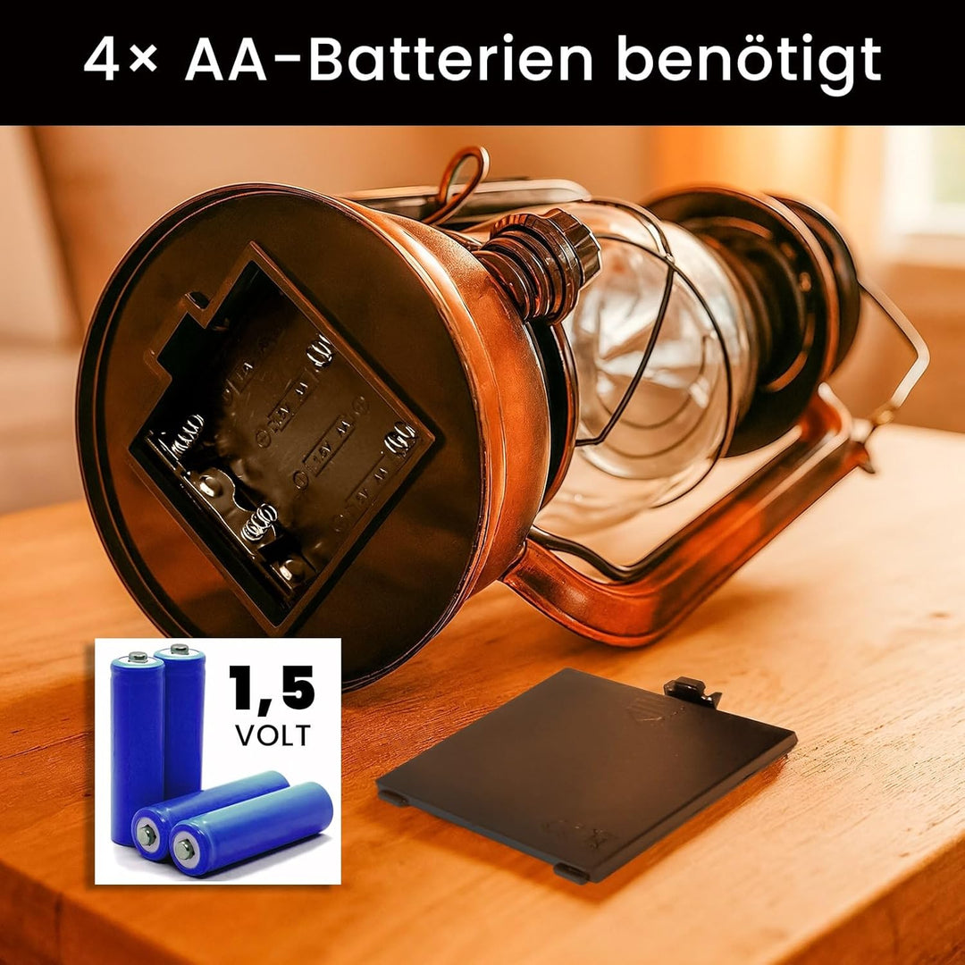 Eaxus® 2er Set LED Laterne im Design einer Öllampe - Dimmbar ☀️ Schöne Wohnzimmer-Deko & Gartendeko,