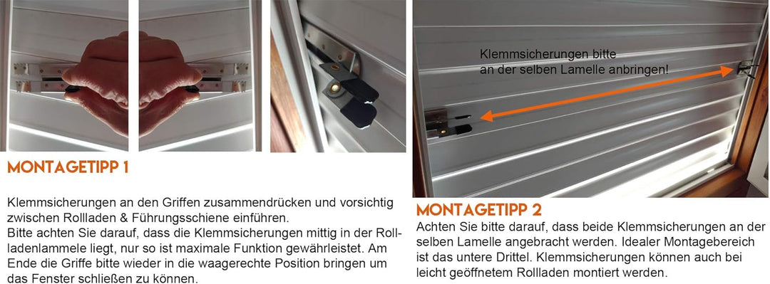 Klemmsicherung Rollladen Einbruchschutz für das Fenster, genial & einfach Sie erhalten 20 Stück (10