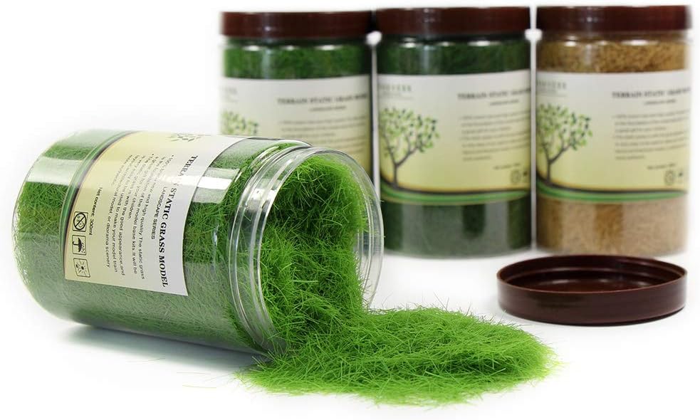 4 Flaschen*35g Grün 12mm Streugras Wiese Static Grass Powder Modellbahn Layout Gras Natürliche Farbe