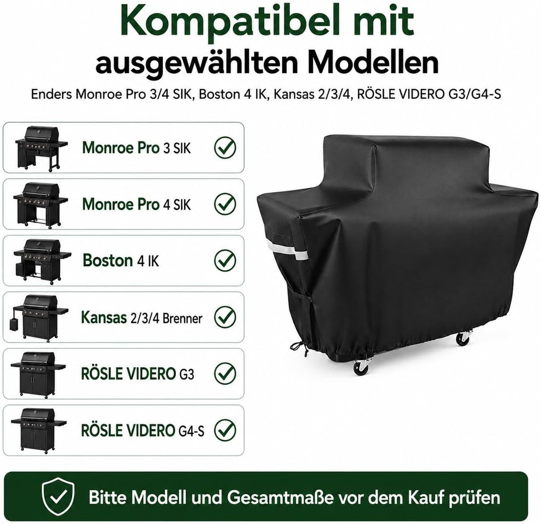 100 x 119 x 64 cm Grillabdeckung für Enders Monroe PRO 3 SIK/4 SIK mit Kocher (ab 2020), Boston 4 IK