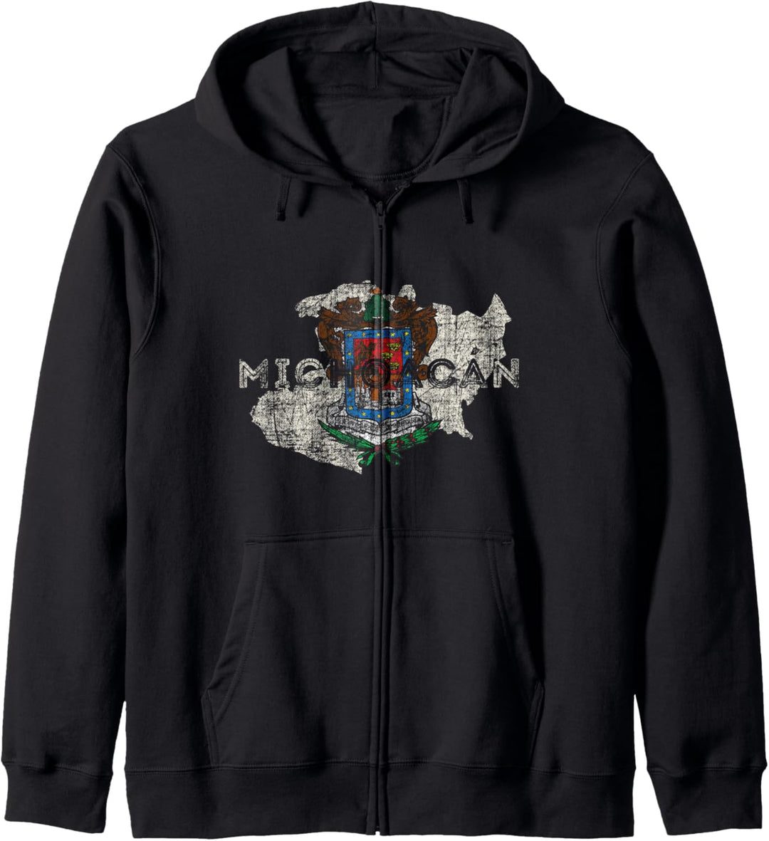 Michoacano Karte und Flagge - Betrübt Michoacan Souvenir Kapuzenjacke