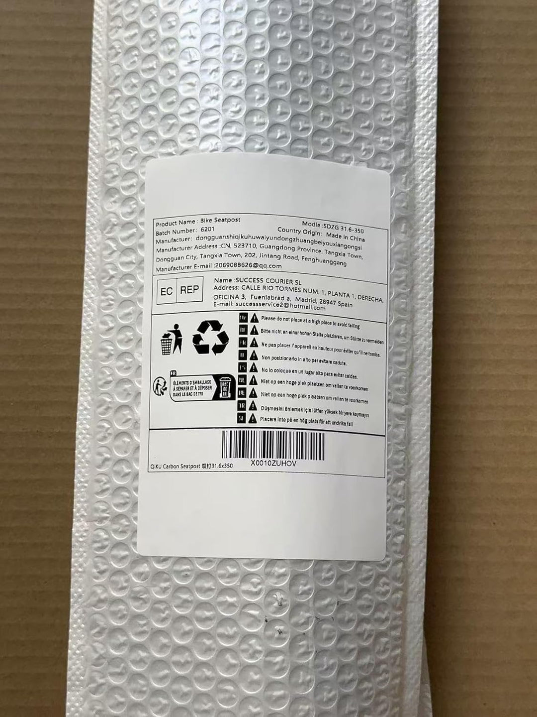 QIKU Ultraleichte Vollcarbon Sattelstütze Rennrad Mountainbike Sattelstütze 27.2/31.6 * 350 / 400mm