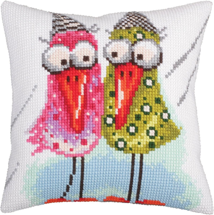 Collection d'Art CdA Kreuzstichkissen Zusammen 5265, 40x40cm, Stickbild vorgezeichnet, Zusammen