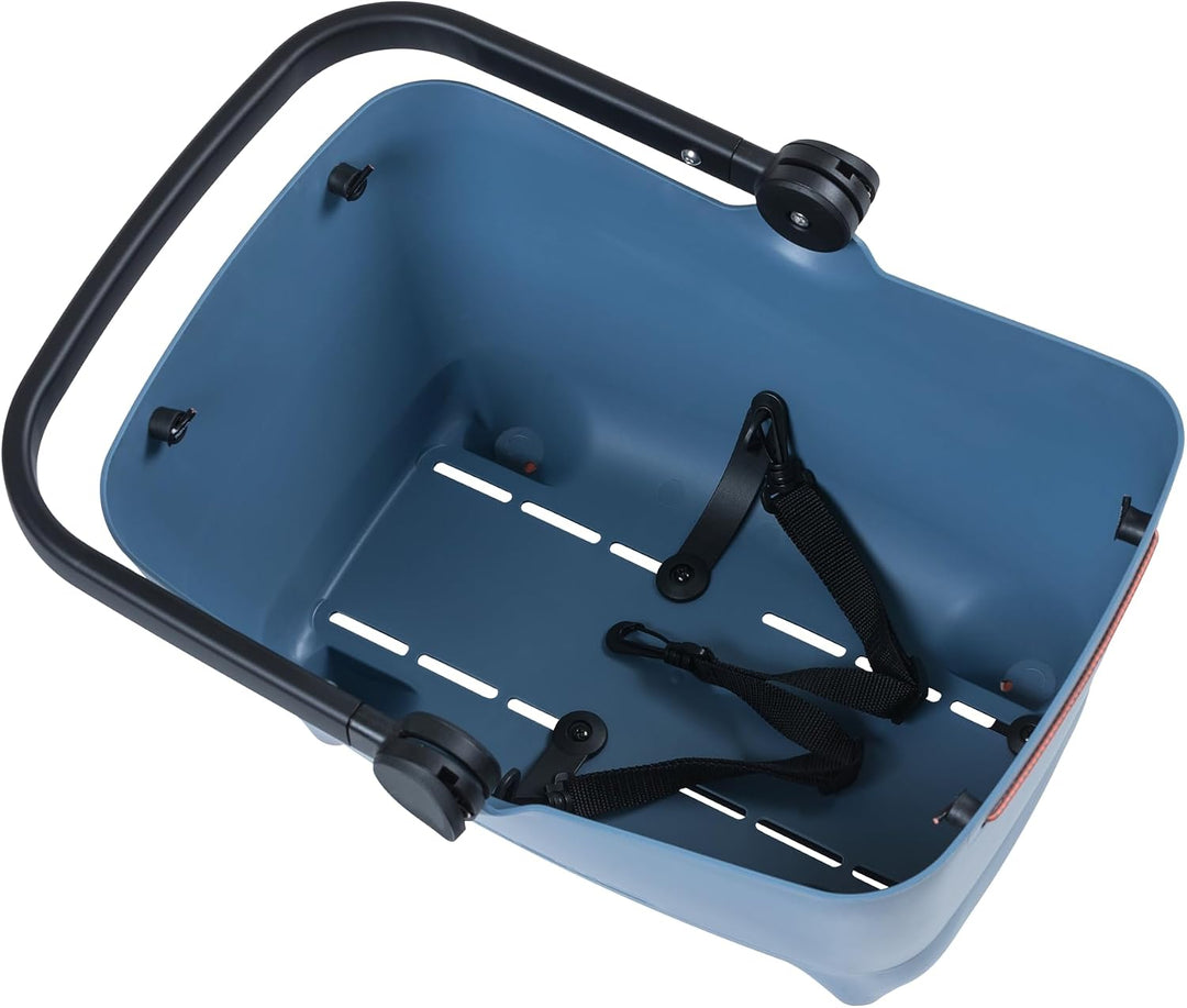 Basil Buddy MIK Hundefahrradkorb - 32L, Blau, Robust, Inkl. abschliessbarem MIK-System und MIK Carri