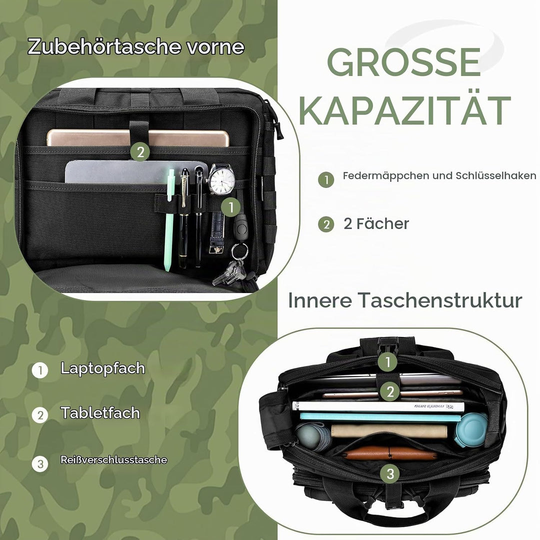 BAGZY Multifunktional Taktische Tasche Arbeitstasche Herren Militär Umhängetasche 14/15,6/17 Zoll La