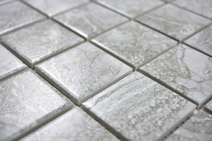 Keramikmosaik Mosaik Fliesen Mosaikfliesen Keramikmosaik Keramik Kachel Cortona grau Küchenrückwand