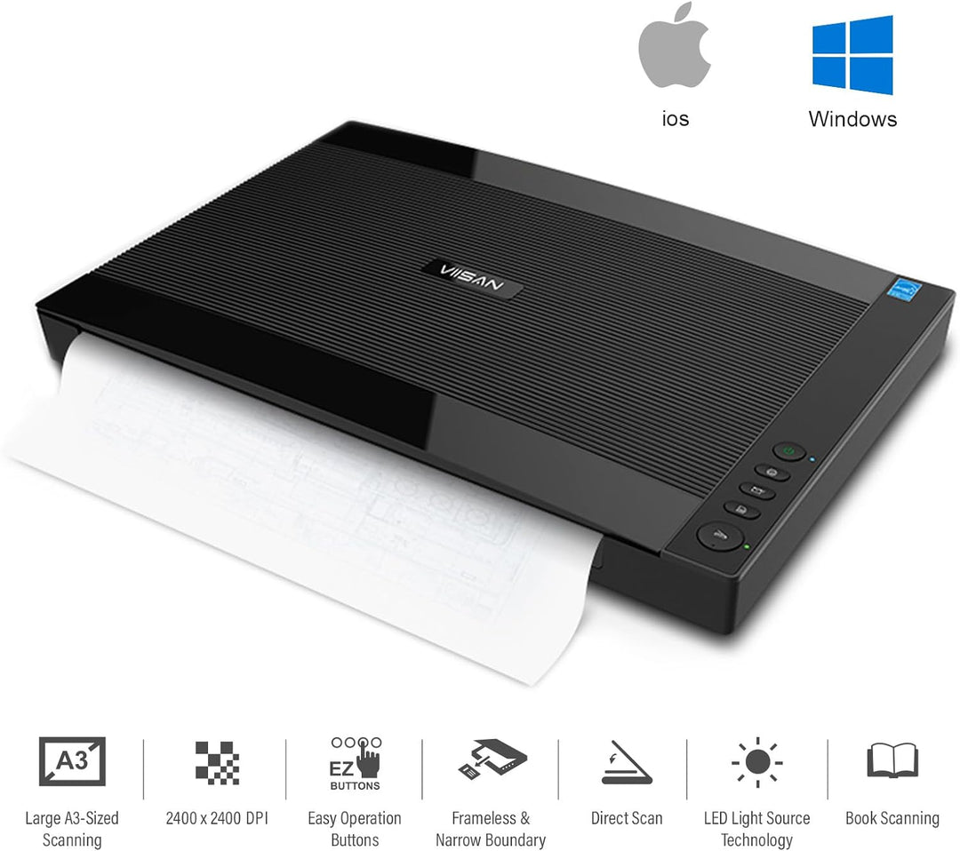 Viisan VF 3240, Flachbettscanner DIN-A3. Max. Auflösung 2400x2400 DPI. Software für Bildbearbeitung