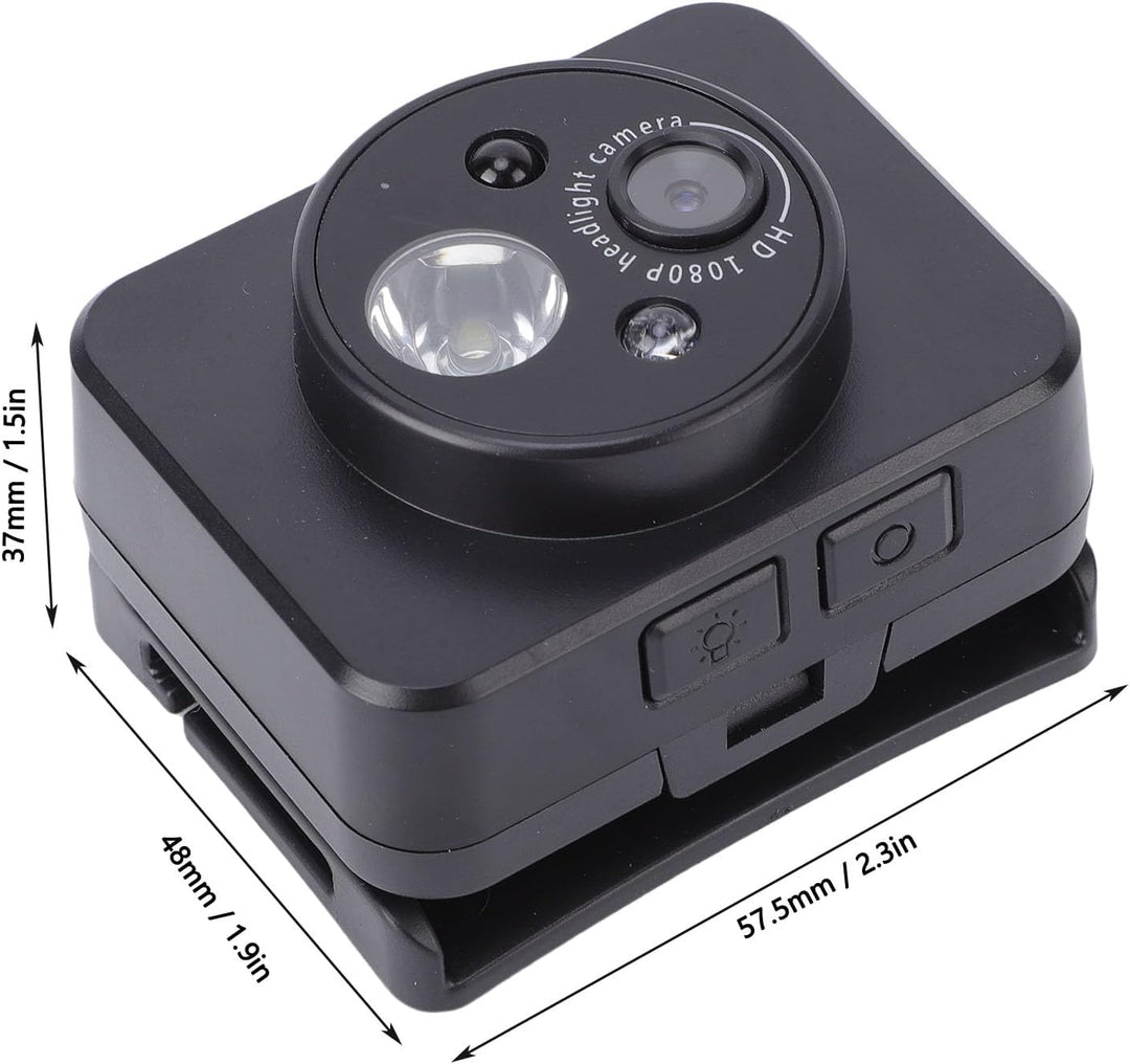 VBESTLIFE Am Kopf Montierte Kamera mit LED-Scheinwerfer, Tragbare HD 1080P 2MP Action-Kamera für Näc