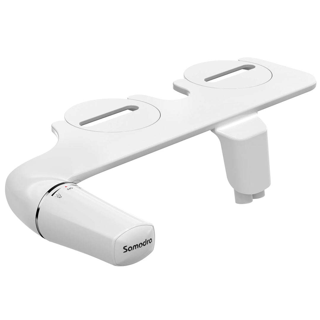 SAMODRA Ultradünnes, minimalistisches Bidet für Toilette mit nicht elektrischer Doppeldüse (Front- u