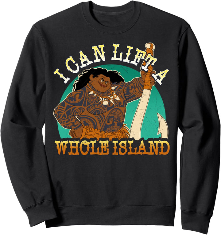 Disney Moana Maui I Can Lift A Whole Island Portrait Sweatshirt
