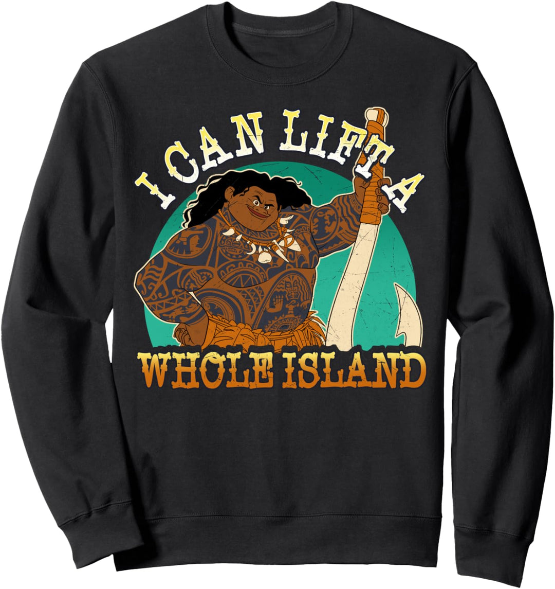 Disney Moana Maui I Can Lift A Whole Island Portrait Sweatshirt