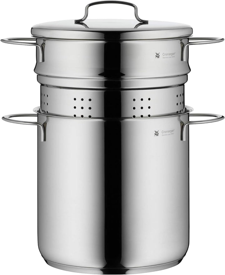WMF Mini Nudeltopf mit Metalldeckel und Einsatz klein 18 cm, 3l, Cromargan Edelstahl poliert, Indukt
