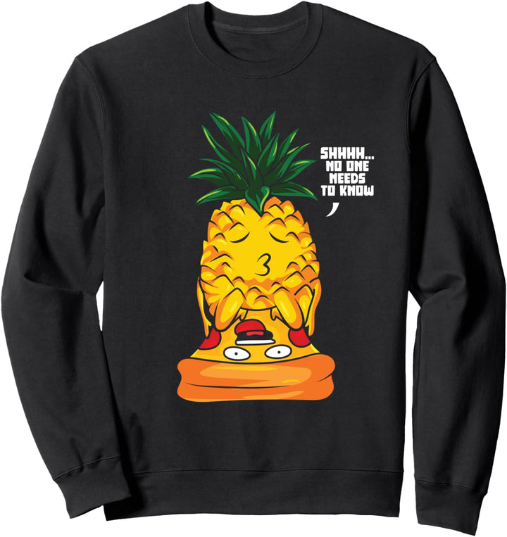 Pineapple Eating Pizza Slice Funny Italian Food Pie Eater Sweatshirt
