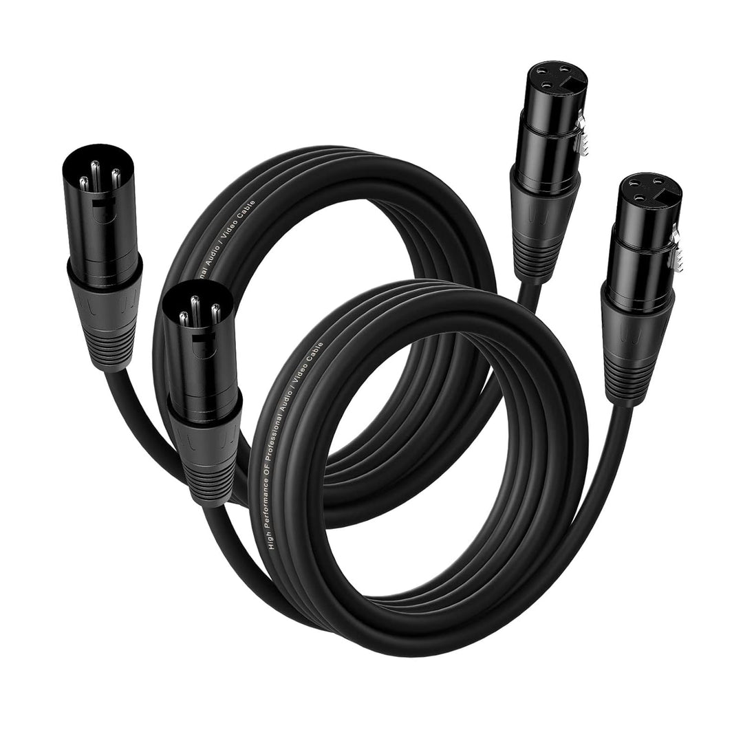 NUOSIYA XLR Kabel 6m 2Pack Symmetrisches Mikrofonkabel, XLR-Stecker auf Buchse, Verlängerungskabel f
