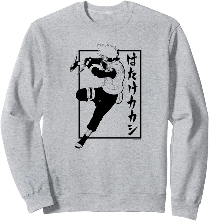 Naruto Shippuden Kakashi with Vertical Kanji Sweatshirt