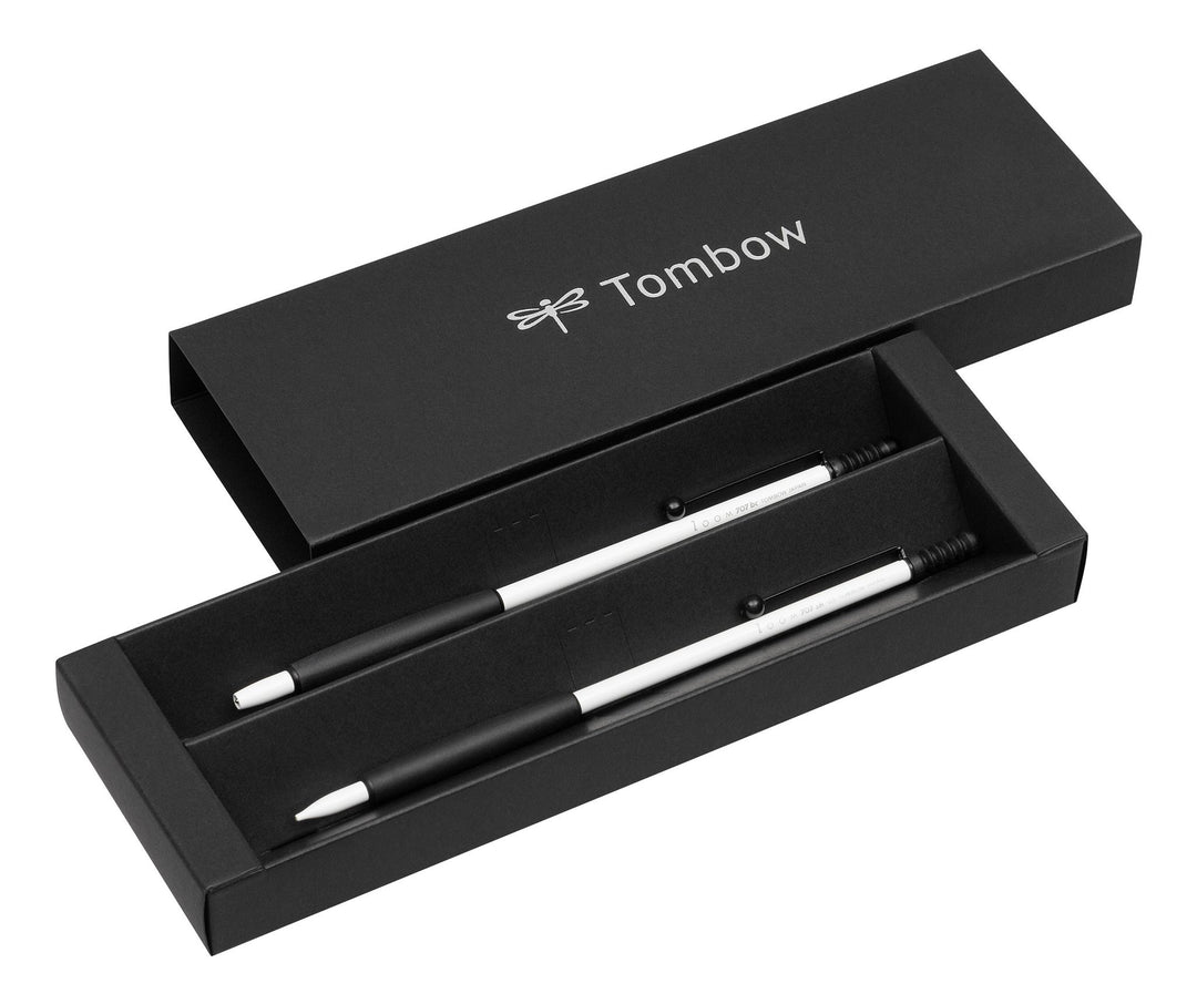 Tombow PLZ-211-3 Schreibgeräteset Zoom 707 Kugelschreiber mit Druckbleistift, weiss/schwarz, weiss/s