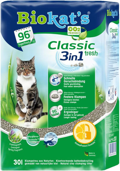 Biokat's Classic fresh 3in1 mit Duft - Klumpende Katzenstreu mit 3 unterschiedlichen Korngrössen - 1