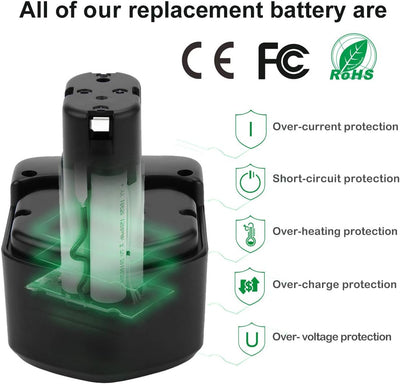 Shentec 12V 3500mAh NI-MH Ersatzakku für Hitachi EB1214L EB1214S EB1220BL EB1220HL EB1220HS EB1220RS