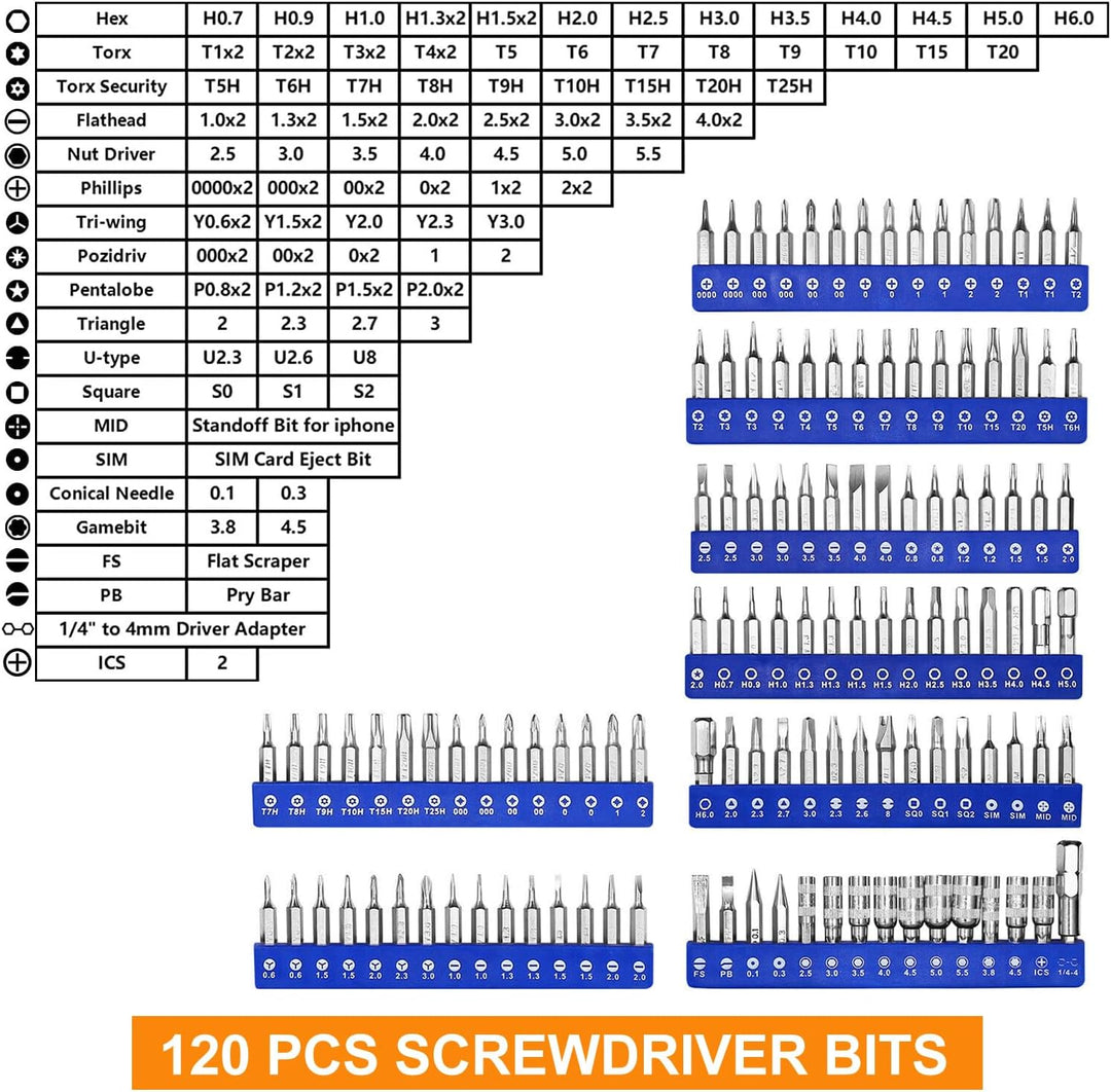 142 in 1 Feinmechaniker Werkzeug Schraubendreher Set, Werkzeugset, Precision Screwdriver Set, Handy