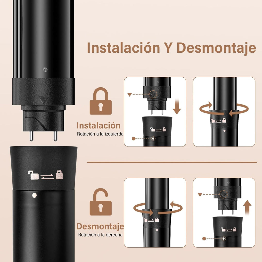 Lockenstab 5 in 1 mit Verschiedenen Aufsätzen, PTC Schnellheizung Lockenstäbe Set mit 9-32mm Keramik