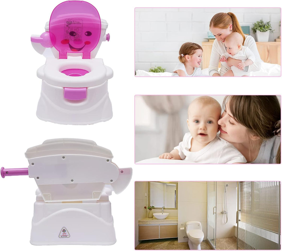 Töpfchen für Kinder, Tragbare Kinder Töpfchen mit Deckel und Cartoon Smiley, Baby Toilette Toiletten