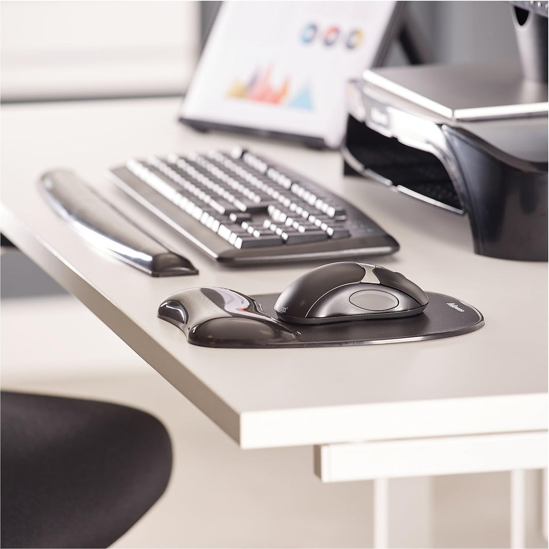 Fellowes Handgelenkauflage Crystals Gel - für die Tastatur - ergonomisch - schmutzabweisend und abwa