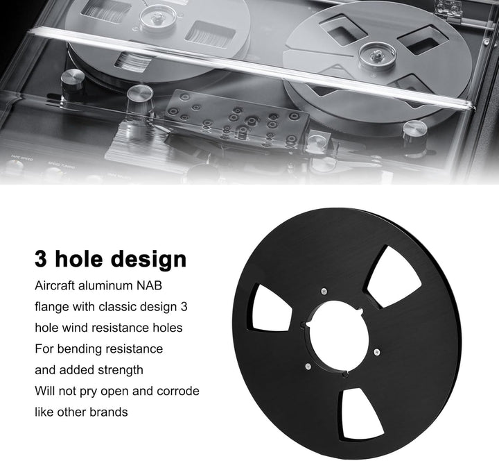 10,5 Zoll Leere Aufwickelspule, 3-Loch-Aluminiumlegierung, Universelles Öffnungsmaschinenteil für, W