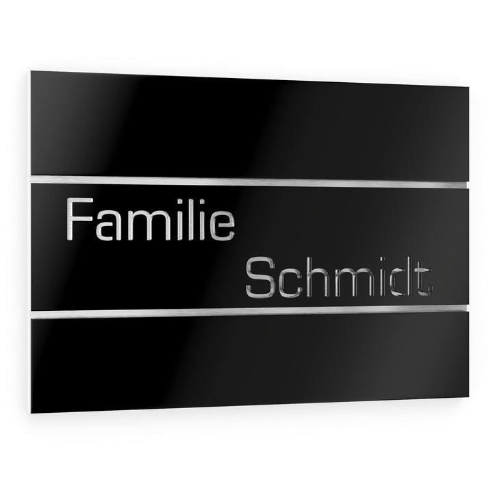 Graviers Design Türschild aus V2A Edelstahl 215x150mm - Schwarz - Wetterfest Rostfrei Individuell an