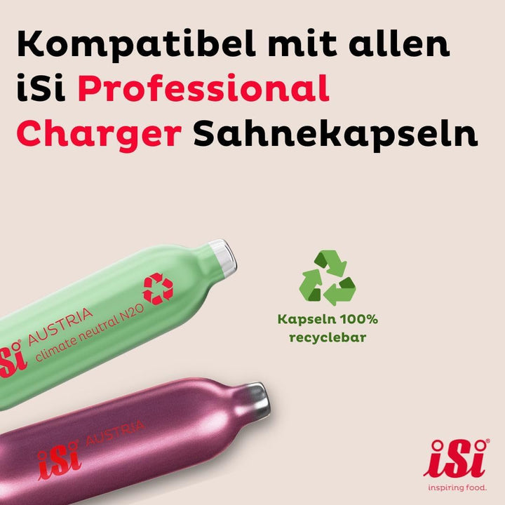 iSi Sahnespender Green Whip für vegane und tierische Schlagsahne - 0,5L - Sahnesyphon aus rostfreiem