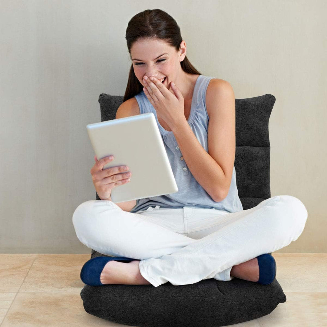 GOPLUS Bodenstuhl, Bodensofa mit Rückenlehne, Bodensessel mit Schlaffunktion, Floor Chair, Lazy Sofa