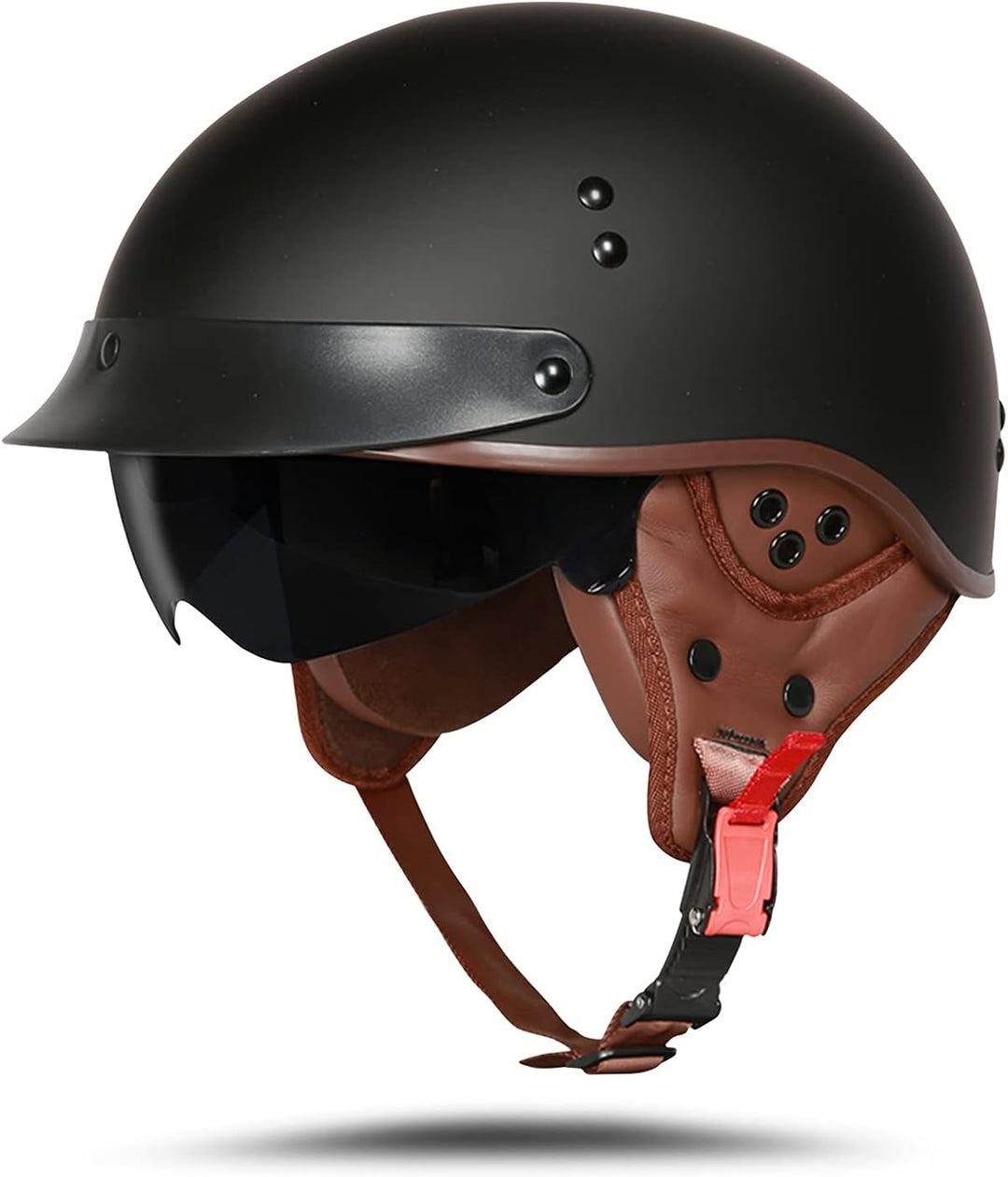 BOSERMEM Motorradhelm Mit Schutzbrille DOT/ECE-Zugelassen, Jethelm Roller-Helm Scooter-Helm Moped Mo