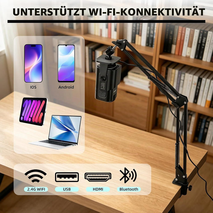 Tragbarer Zeichenprojektor, Desktop Smarte Skizzenprojektoren mit Fernbedienung und Ständer zum Nach