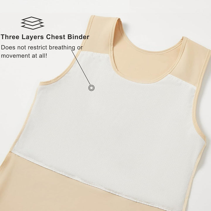 Brust Binder für Transgender FTM Cosplay Atmungsaktive Halb Trans Binder BH Nude 4XL, Nude 4XL