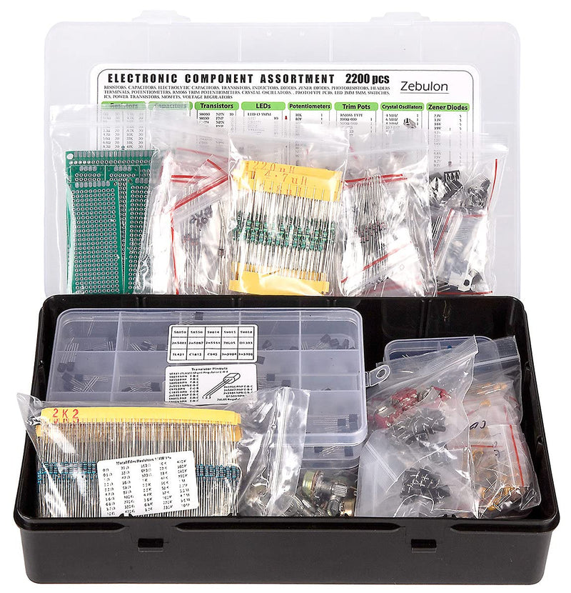 Elektronische Komponenten Sortiment Box, Widerstand, Kondensator, Drossel, IC, Diode, Transistor, Pl