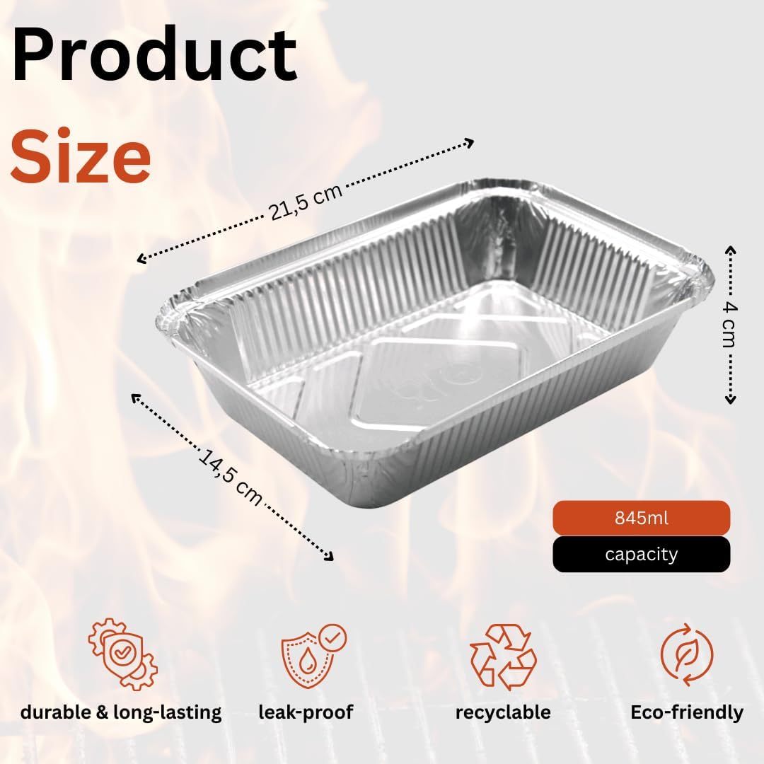 Enpack Aluschale R1-845L - 100 Stück Aluminiumschale mit Deckel - Menüschale - eckige Alu Form mit 8
