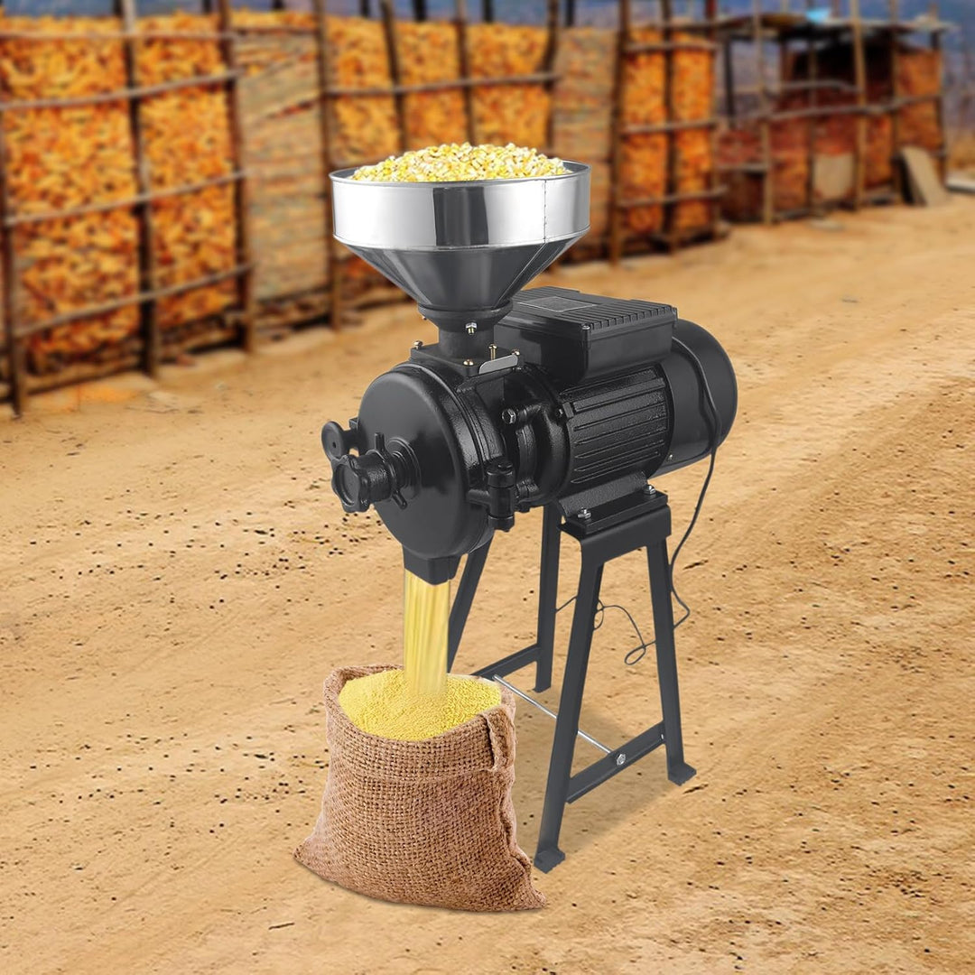 2200W Elektrisch Getreidemühle Korn Schleifmaschine Dry Kornmühle mit Trichter Mehlfuttermühle