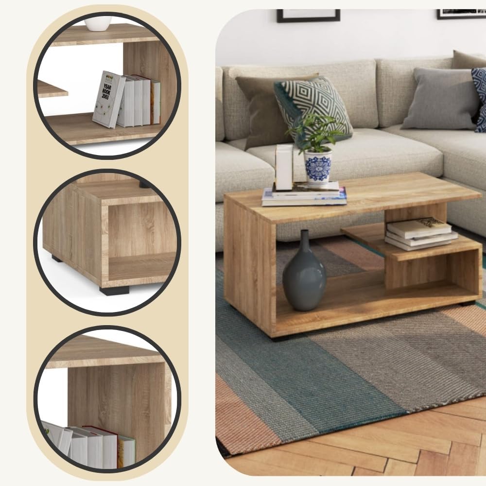 AKORD Couchtisch Holz | Pin 90x45x51cm| Schrank für Wohnzimmer | Schlafzimmer Schrank | Minimalistis