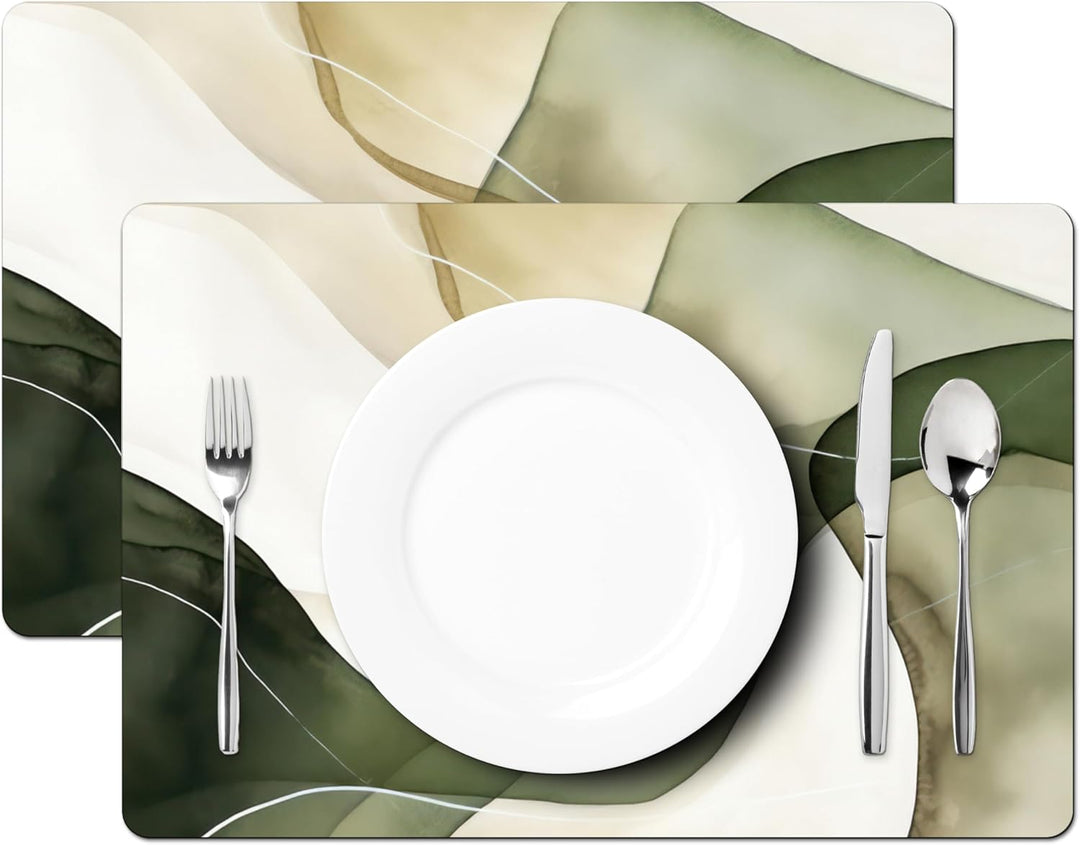 KitchenYeah© Platzsets Abwaschbar 6-Teilig 45x30 cm Tischsets Platzdeckchen Platzset Unterlage Tisch