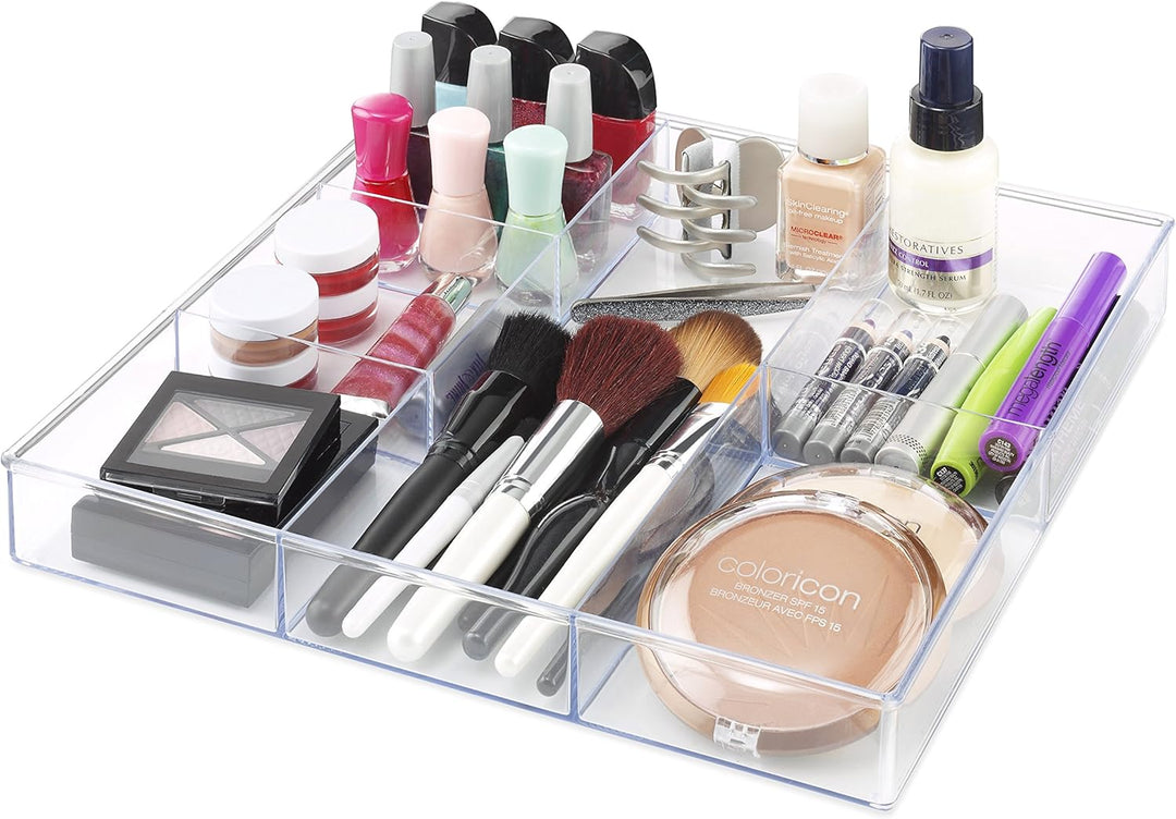 Whitmor Schubladen-Organizer mit 6 Fächern, transparent, Harz Kunststoff, farblos, 6-Section 6-Secti