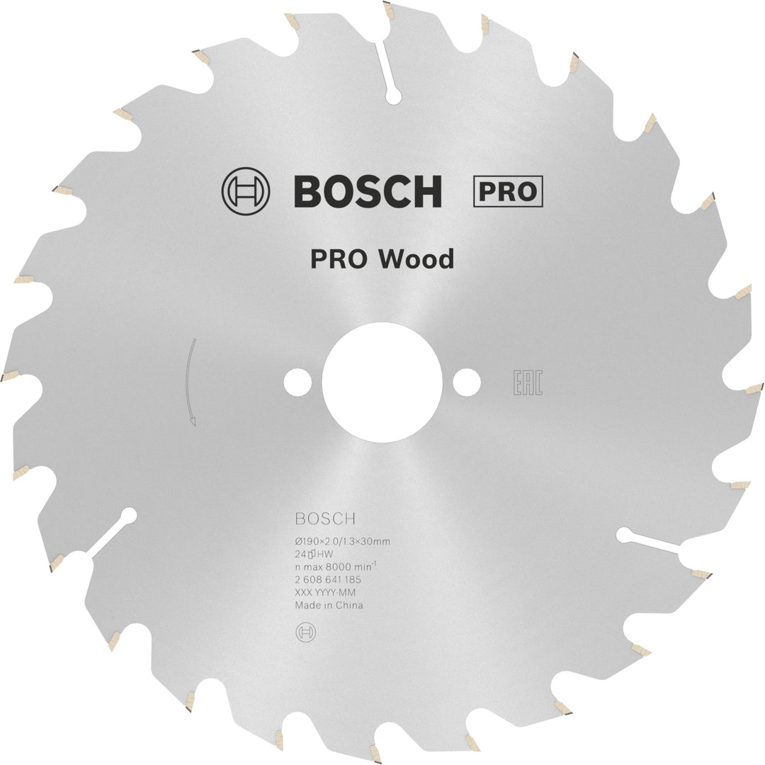Bosch Professional Kreissägeblatt Optiline Wood (für Holz, 190 x 30 x 2,0 mm, 24 Zähne, Zubehör