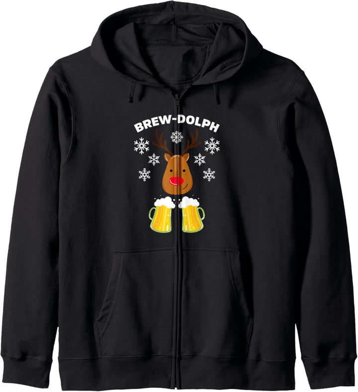 Brew Dolph Funny Reindeer Beer Christmas Kapuzenjacke