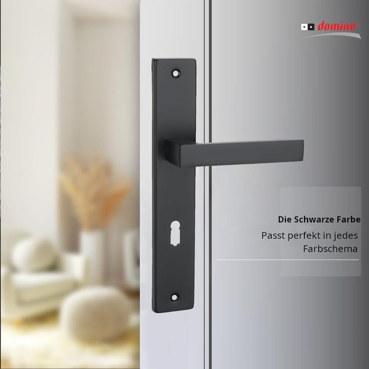 domino Türgriff 72 Drückergarnitur BB-Buntbart Set | Langschildgarnitur | Türklinke für Zimmertür, B