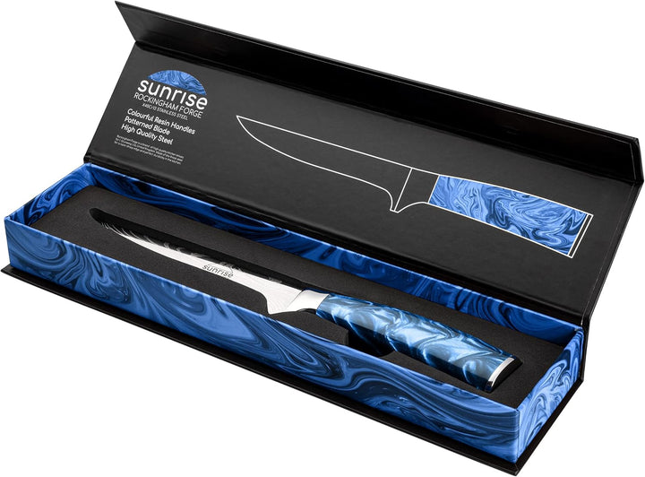 Rockingham Forge Ausbeinmesser, Sunrise Kollektion, 15cm, 6 Zoll, Blauer Harzgriff, Klinge aus Rostf
