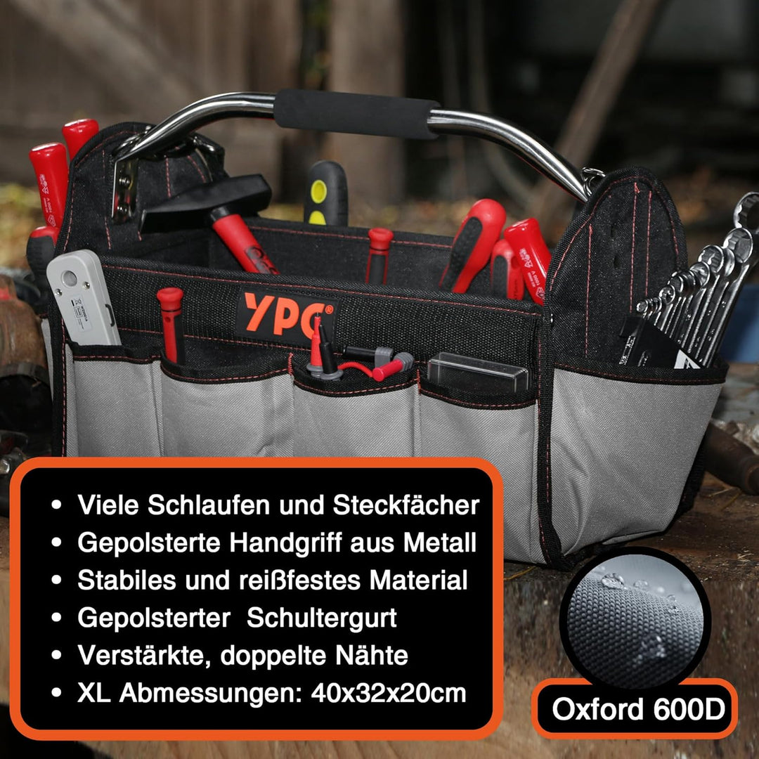 YPC Carrier Werkzeugkorb XL – Tragbare Werkzeugtasche mit stabilem Boden, Wasserfest, Reissfest, Fal