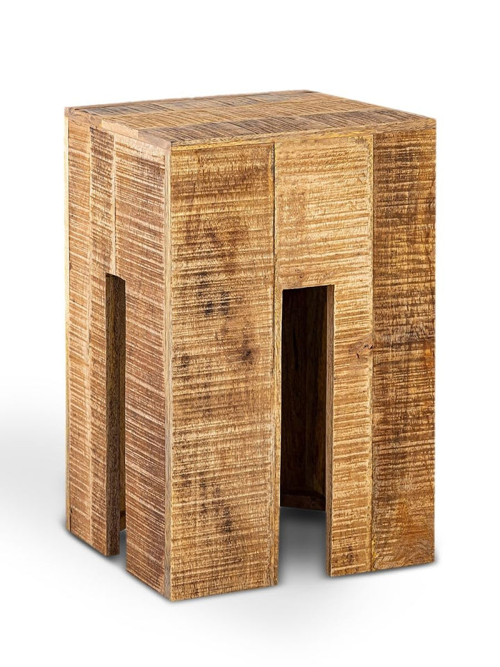 Blumensäule Blumen Hocker Beistelltisch quadratisch 28x45x28cm Sitzhocker Mangoholz
