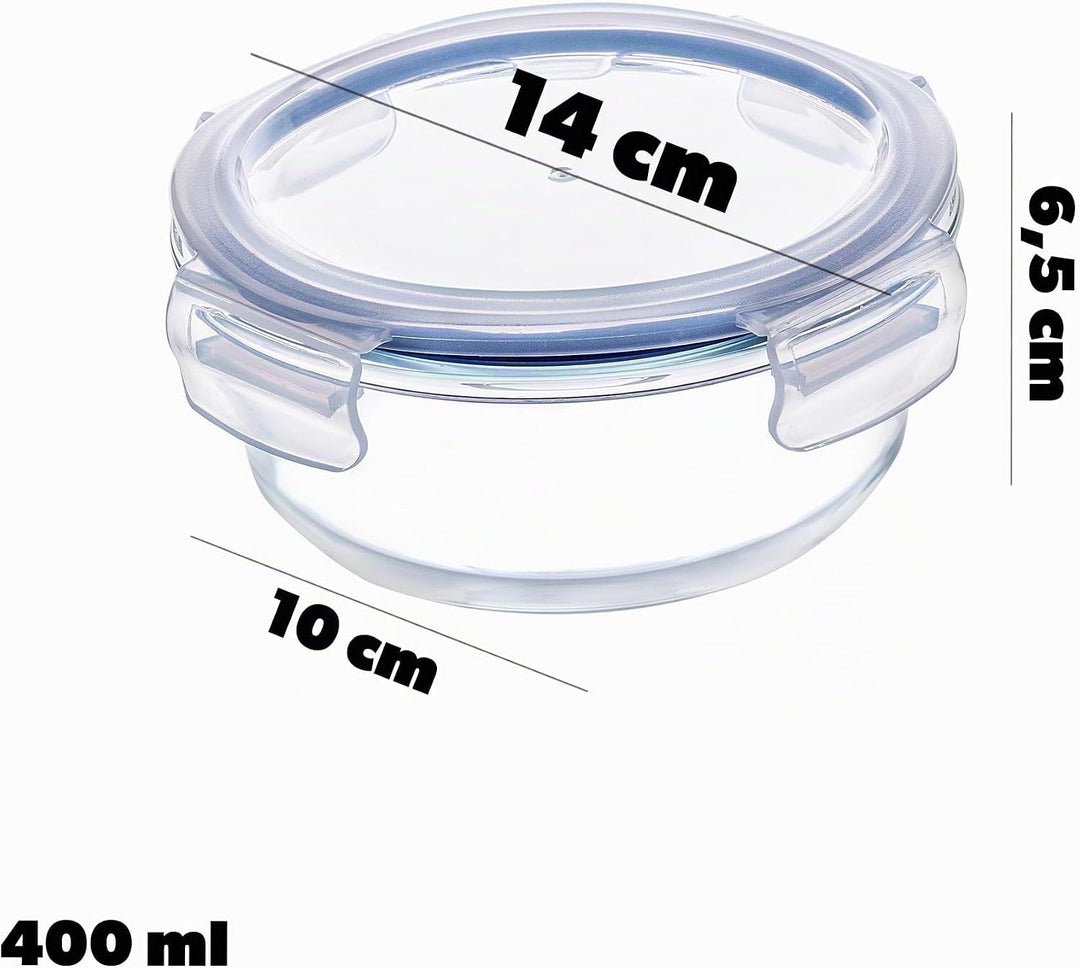 KADAX 3er Set Hitzebeständige Glasbehälter mit Deckel, Lebensmittelbehälter aus Robustem Glas, Aufbe
