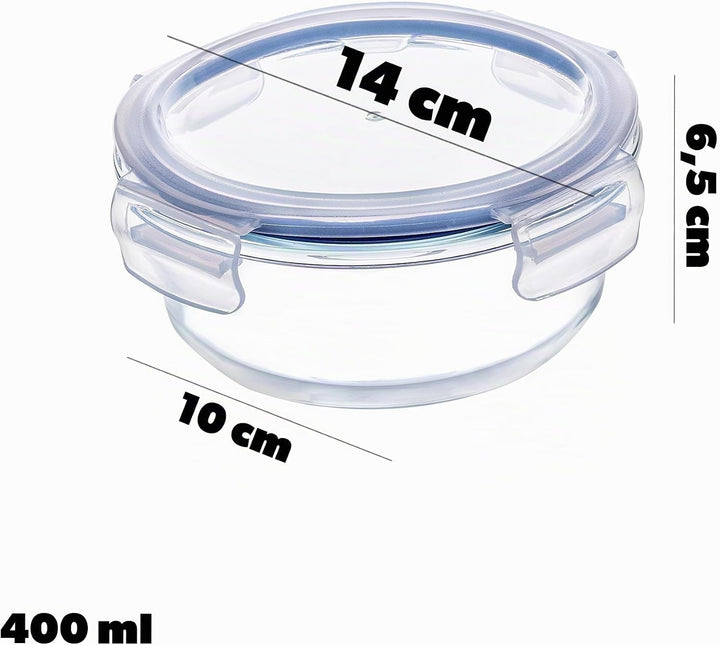 KADAX 3er Set Hitzebeständige Glasbehälter mit Deckel, Lebensmittelbehälter aus Robustem Glas, Aufbe